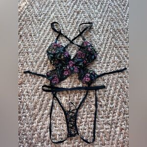 Victoria’s Secret black floral teddy